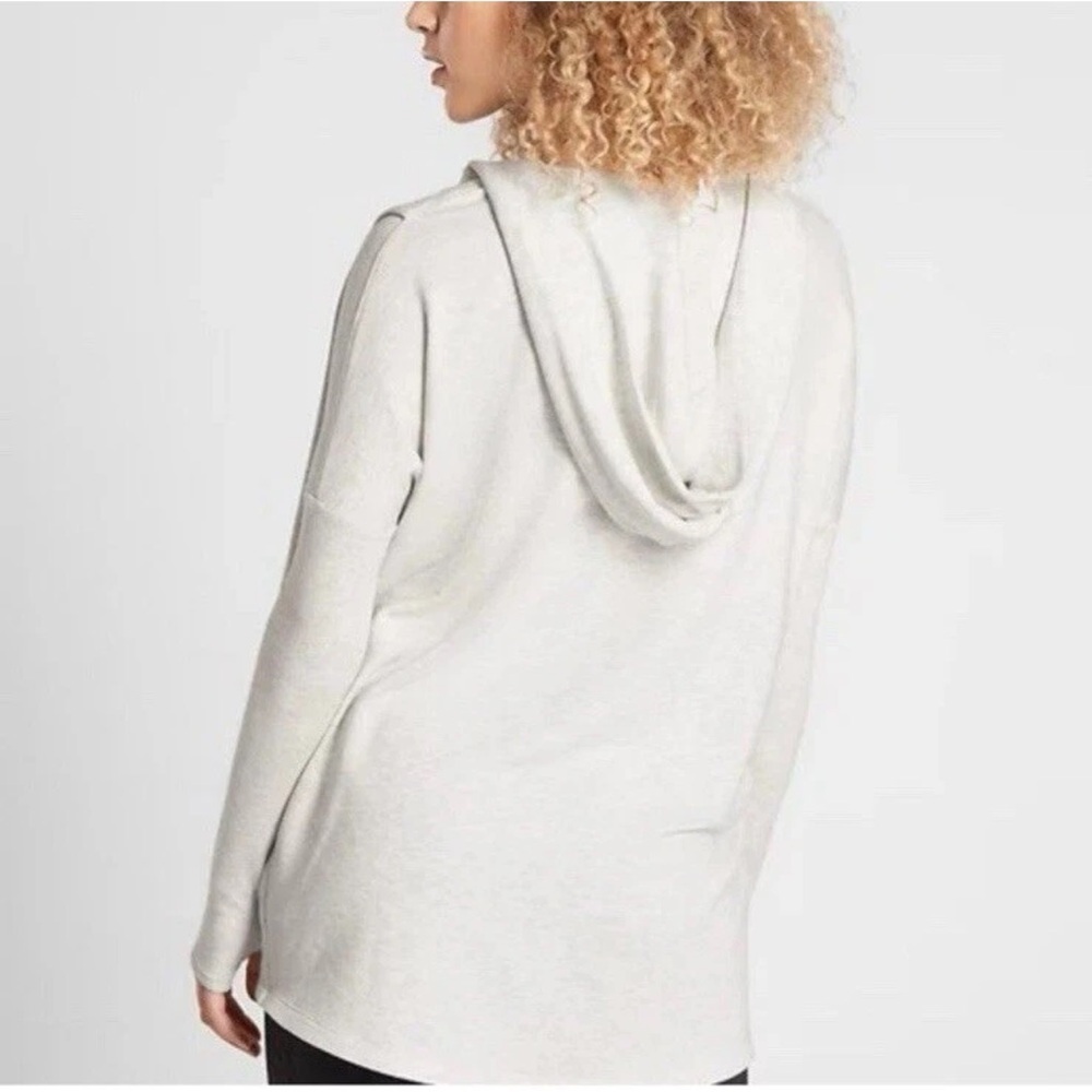 Athleta Purana Wrap Sweatshirt Hoodie Light Gray Heather Long Sleeve XS - Picture 2 of 9